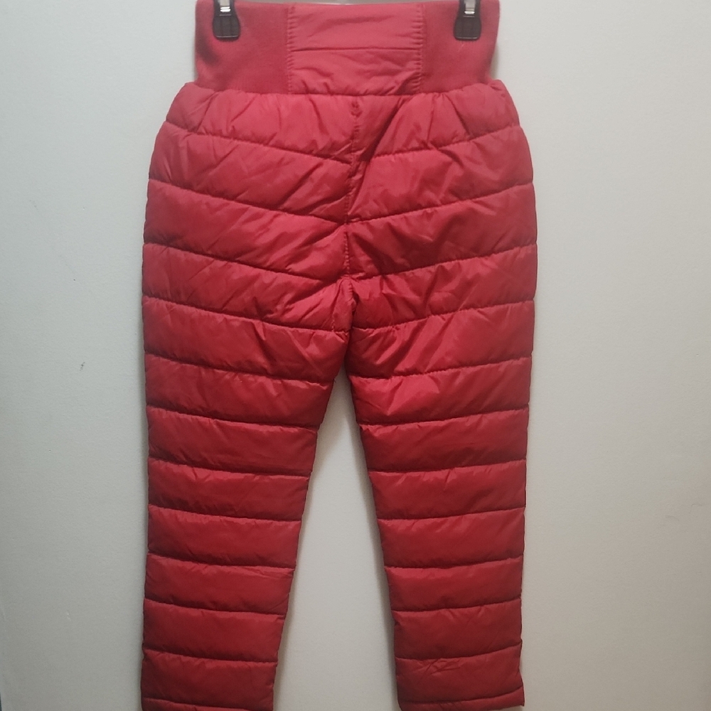 Meng Lai Yu Red Elastic Waist Puff Snow Pants Unisex Kids